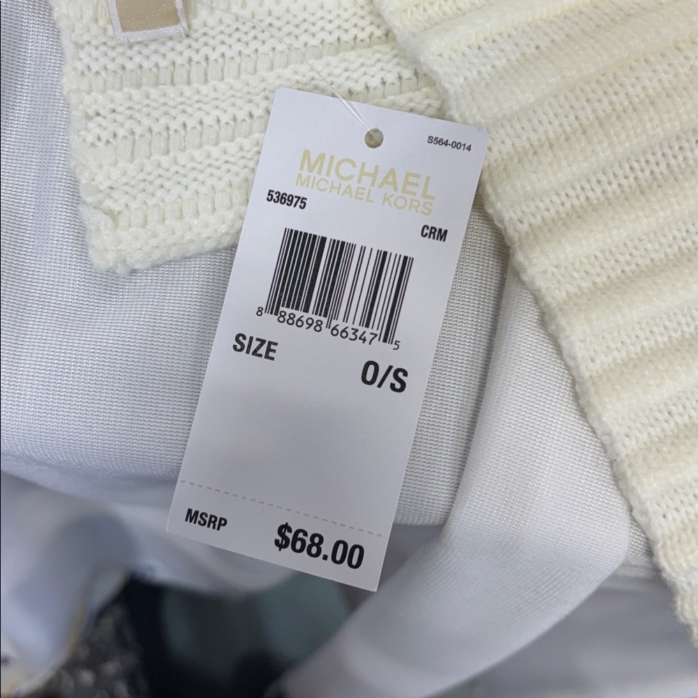 Michael Kors cream chunky knit Ribbed Knit acrylic beautiful winter  Scarf - Picture 3 of 8